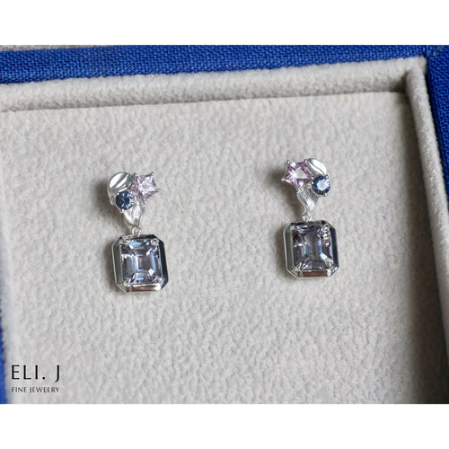 Serenity: Lilac Spinel 18K White Gold Earrings