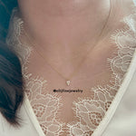 Petit Bisous Collection: "Eva" Baguette & Round Diamond 18K Yellow Gold Necklace